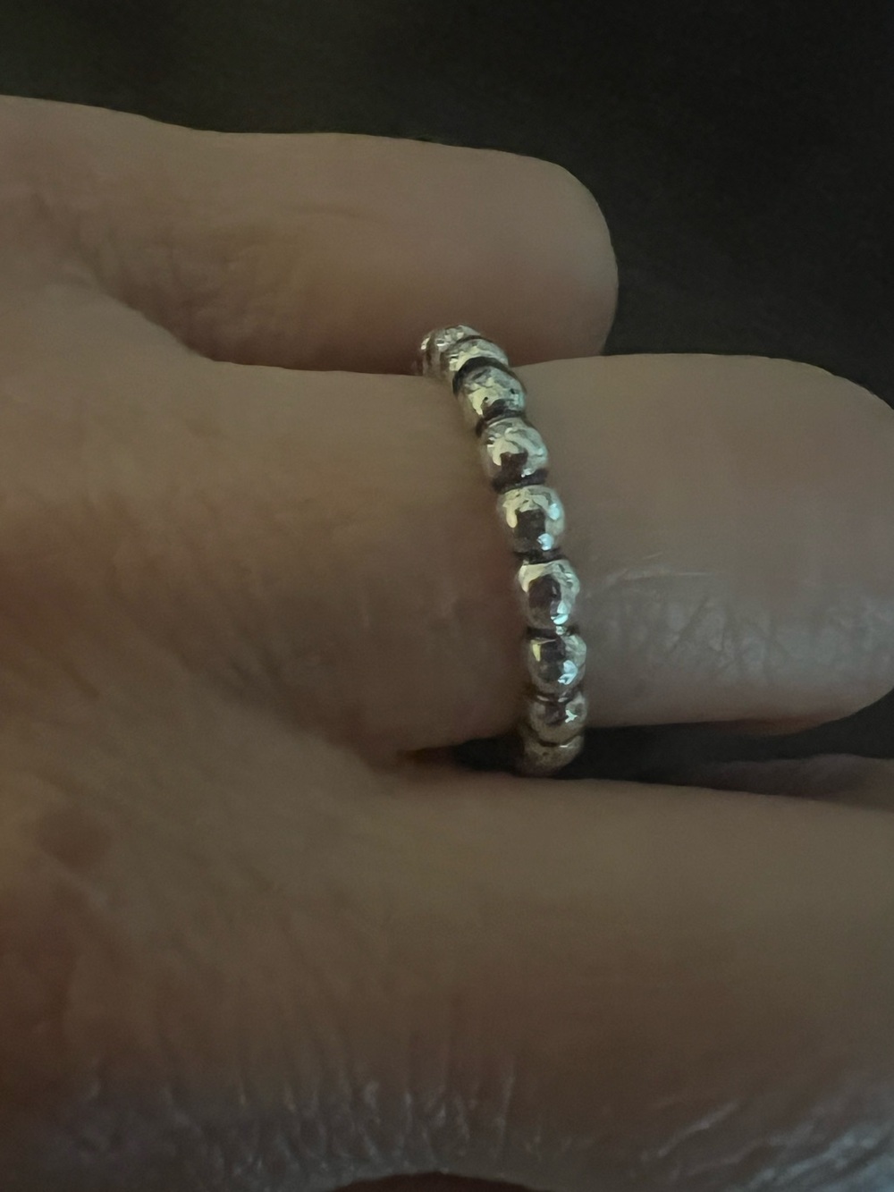 Pandora Sterling Silver 925 Ale Beaded Ring Size 6